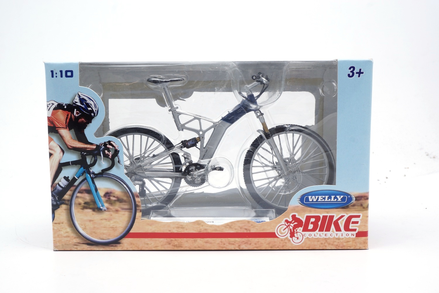 Welly 62570PW Fahrrad - Audi design cross - Blau 1:10