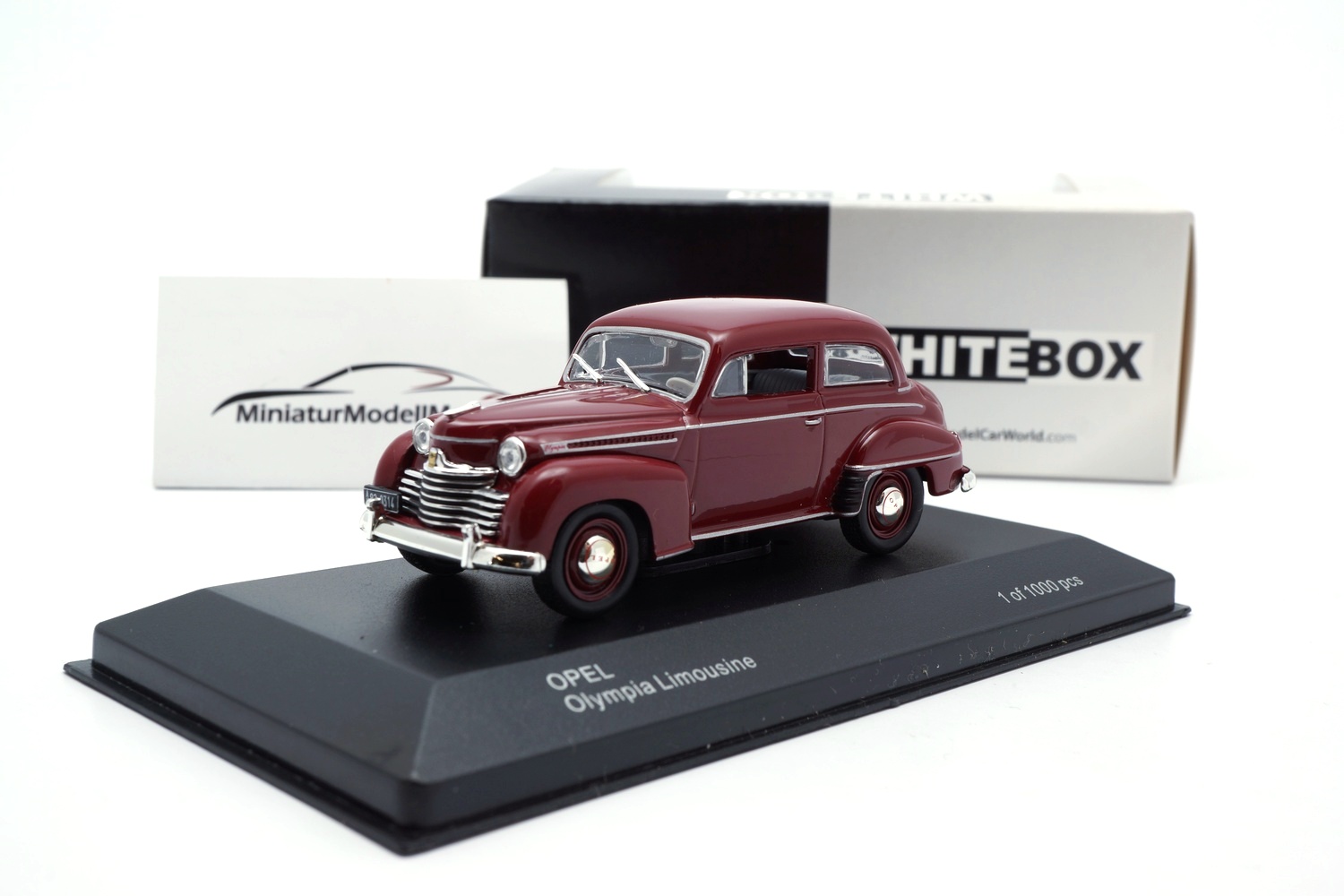 Whitebox S0018 Opel Olympia Limousine - dunkel-rot - 1951 1:43