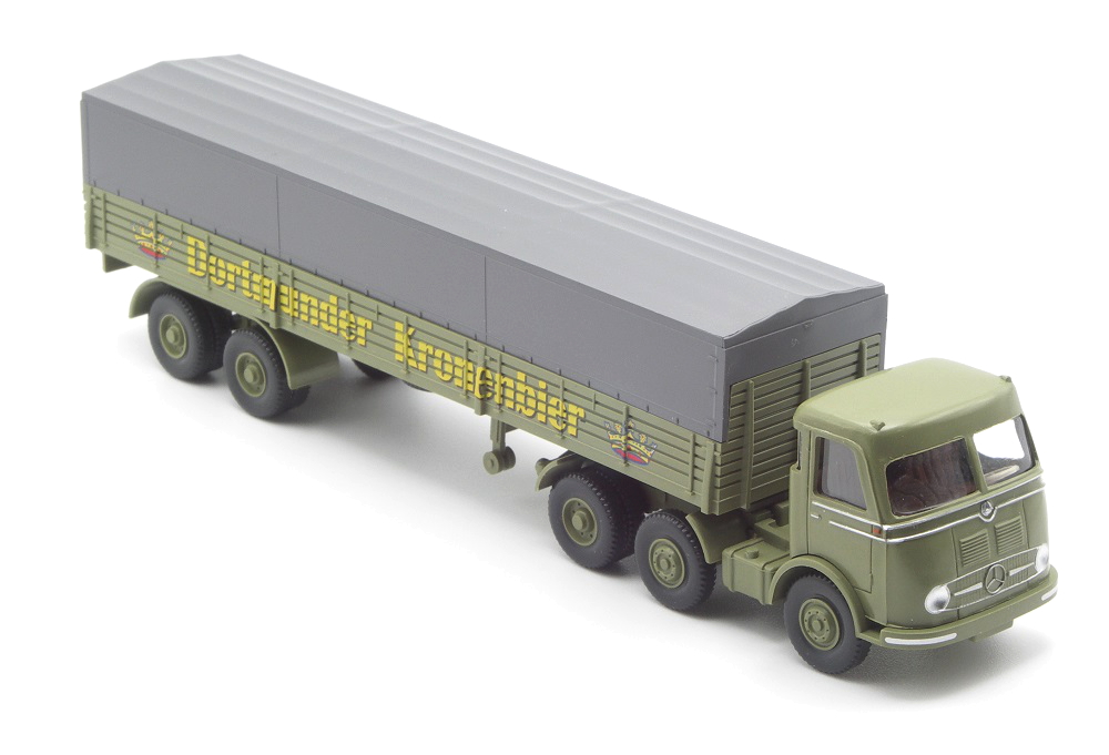 Wiking 051457 Pritschensattelzug (MB LPS 333) Dortmunder Kronenbier 1:87