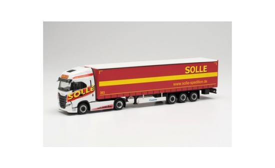 Herpa 315326 Iveco S-Way Gardinenplanen-Sattelzug Solle (Nordrhein-Westfalen/Hamm) 1:87