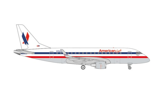 Herpa 536196 American Eagle (Envoy Air) Embraer E170 Heritage Livery N760MQ 1:500