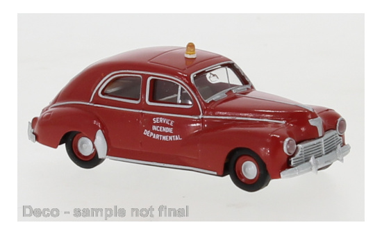 Brekina 92983 Peugeot 203, rot, Service Incendie Departmental, mit Gelblicht, 1948 1:87