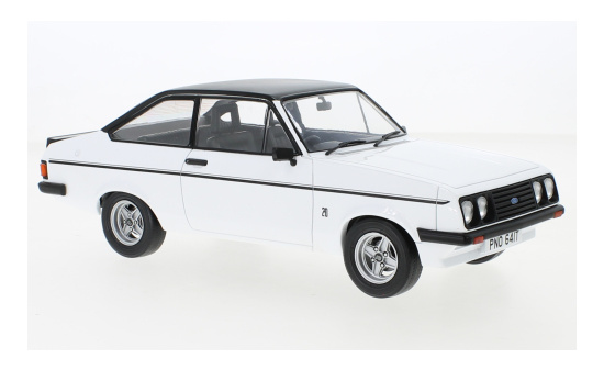 MCG 18248 Ford Escort MK II RS 2000, weiss/matt-schwarz, RHD, 1977 1:18