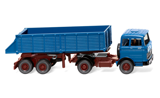 Wiking 067709 Hinterkippersattelzug (MB) - azurblau 1:87