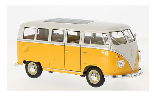 Welly 22095W-YELLOWWHITE VW T1 Bus, gelb/weiss, 1963 1:24