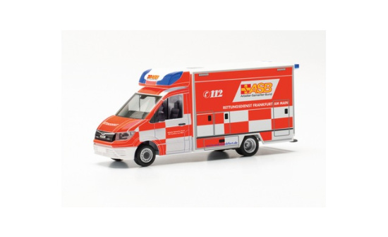 Herpa 096898 MAN TGE Fahrtec RTW ASB Frankfurt 1:87