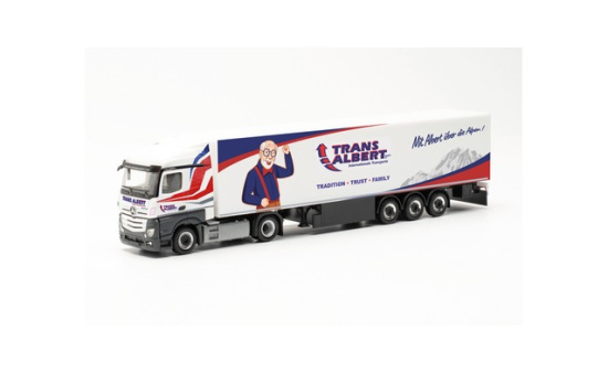 Herpa 314992 Mercedes-Benz Actros Streamspace 2.5 Kühlkoffer-Sattelzug Transalbert (Italien/Sluderno) 1:87