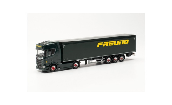 Herpa 315173 Scania CS 20 HD Schubboden-Sattelzug Spedition Freund (Nordrhein-Westfalen/Frechen) 1:87