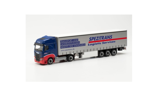 Herpa 315258 Iveco S-Way LNG Gardinenplanen-Sattelzug Spezitrans (Mecklenburg-Vorpommern/Grimmen 1:87