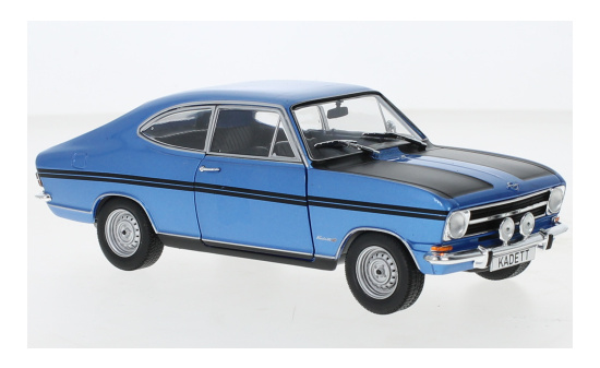 WhiteBox 124106-O Opel Kadett B Rallye, metallic-blau/schwarz, 1967 1:24