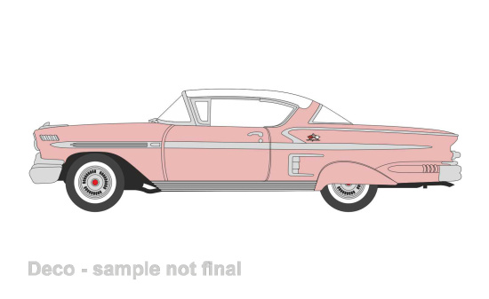Oxford 87CIS58001 Chevrolet Impala Sport Coupe, metallic-rosa/weiss, 1958 - Vorbestellung 1:87