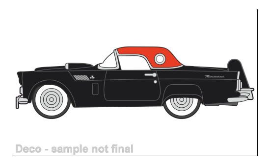 Oxford 87TH56008 Ford Thunderbird, schwarz/rot, 1956 1:87