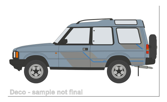 Oxford 76DS1002 Land Rover Discovery 1, metallic-hellblau/Dekor 1:76