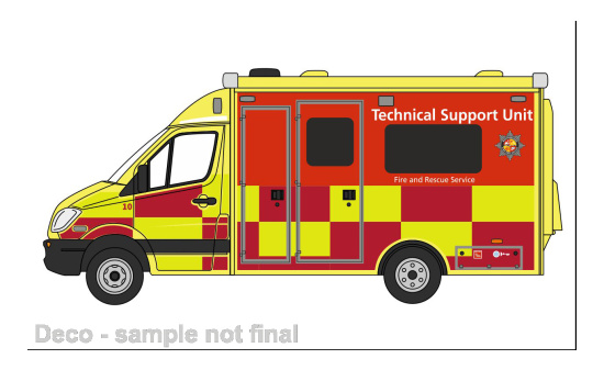 Oxford OXF76MA008 Mercedes Ambulance - Bedfordshire Fire & Rescue Service 1:76