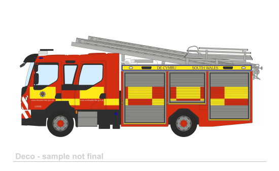 Oxford 76VEO002 Volvo FL Emergency One Pump Ladder, South Wales Fire & Rescue, South Wales Fire & Rescue 1:76
