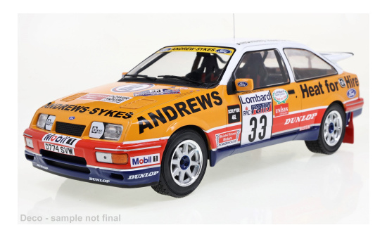 IXO 18RMC11522 Ford Sierra RS Cosworth, No.33, Andrews, Rally WM, RAC Rallye, R.Brookes/N.Wilson, 1989 1:18