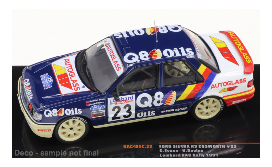 IXO RAC405C22 Ford Sierra RS Cosworth, No.23, Q8, Rallye WM, RAC Rallye, G.Evans/H.Davies, 1991 1:43