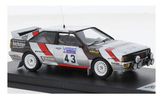 Trofeu RRUK79 Audi quattro, No.43, Rallye WM, RAC Rallye, C.Lord/R.Varley, 1985 1:43