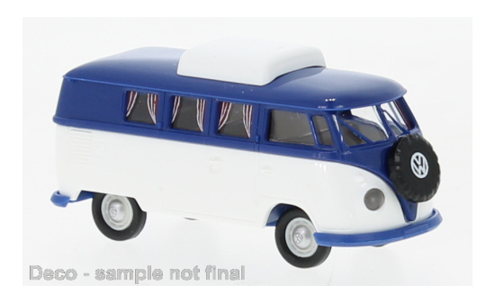 Brekina 31618 VW T1b Camper, blau/weiss, mit Hubdach, 1960 1:87