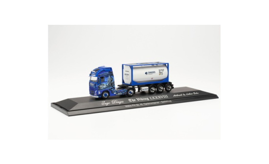 Herpa 122238 Volvo FH Gl. XL 2020 Tankcontainer-Sattelzug Ingo Dinges (Rheinland-Pfalz/Grünstadt) 1:87