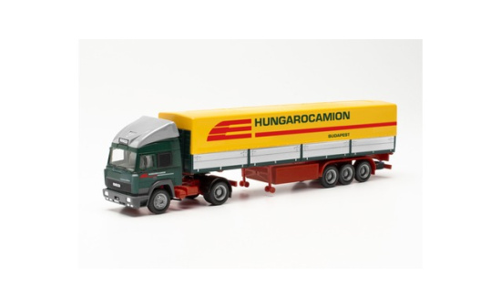 Herpa 315616 Iveco Turbostar Planen-Sattelzug 2a/3a Hungarocamion (Ungarn/Budapest) - Vorbestellung 1:87