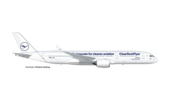 Herpa 536653 Lufthansa Airbus A350-900 CleanTechFlyer D-AIVD 1:500