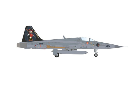Herpa 572514 Swiss Air Force Northrop F-5E Tiger II Fliegerstaffel 6 Ducks, Payerne Air
Base J-3033 1:200