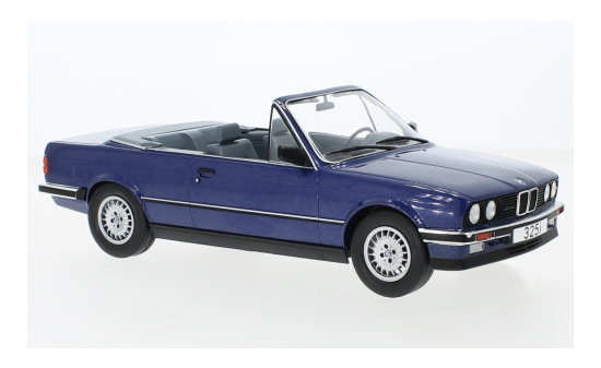 MCG 18381 BMW 325i (E30) Cabriolet, metallic-blau, 1985 1:18