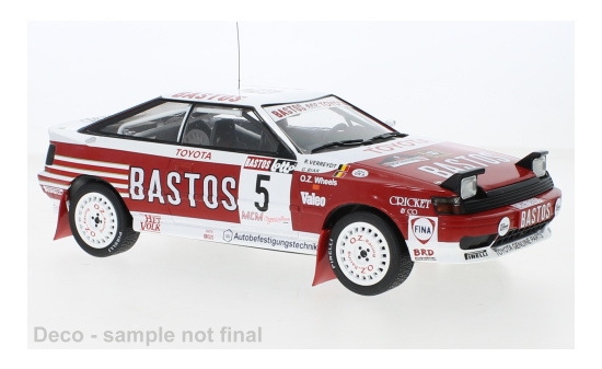 IXO 18RMC11922 Toyota Celica GT-Four ST165, No.5, Bastos, Haspengouw Rallye, R.Verreydt/G.Biar, 1990 1:18
