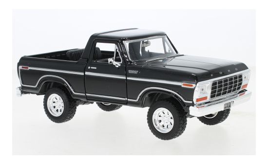 Motormax 79374BLACK Ford Bronco Custom, schwarz, 1978 1:24