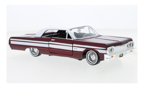 Motormax MOM79021RED Chevrolet Impala - dunkelrot (Metallic) , weiss 1:24