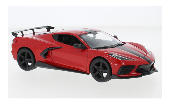 Maisto 31534RED Chevrolet Corvette Stingray (C8), rot, with High Wing, 2020 1:24