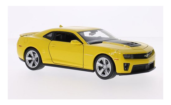 Welly 24042W-YELLOW Chevrolet Camaro ZL1, gelb/matt-schwarz, 2012 1:24