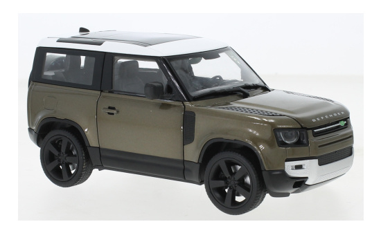 Welly 24110Wbrown Land Rover Defender, metallic-braun/weiss, ca. 1:26, 2020 1:24