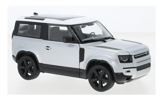 Welly 24110Wsilver Land Rover Defender, silber/weiss, ca. 1:26, 2020 1:24