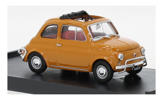 Brumm R464-04 Fiat 500 L, dunkelgelb, geöffnetes Faltdach, 1968 1:43