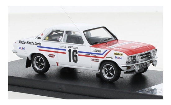 Trofeu DSN-60 Opel Ascona A, No.16, Greder Racing, Radio Monte Carlo, Rallye Monte Carlo, J.Ragnotti/P.Thimonier, 1972 1:43