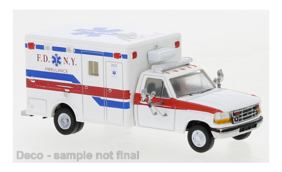 PCX87 PCX870361 Ford F-350 Horton Ambulance, weiss, FDNY, 1997 1:87