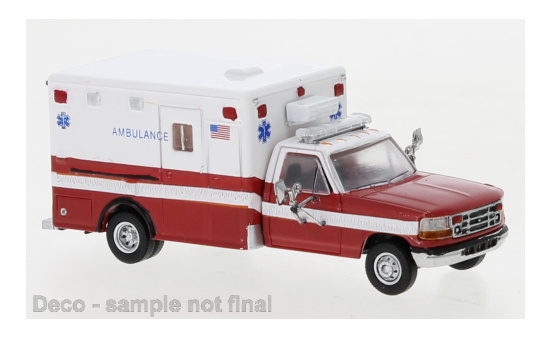 PCX87 PCX870362 Ford F-350 Horton Ambulance, weiss/rot, 1997 1:87