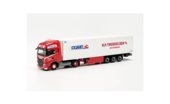 Herpa 316095 Iveco S-Way LNG Kühlkoffer-Sattelzug H.P.Therkelsen (Dänemark/Padborg) 1:87