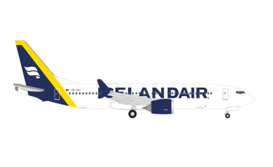 Herpa 536769 Icelandair Boeing 737 Max 8 - new colors (yellow tail stripe) - TF-ICY Látrabjarg - Vorbestellung 1:500