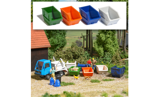 Busch 7753 M-Set: 4 Absetzcontain.2,5m³ - Vorbestellung 1:87