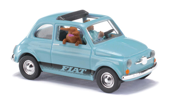 Busch 48735 Fiat 500 m.Fahrer u.Hund - Vorbestellung 1:87