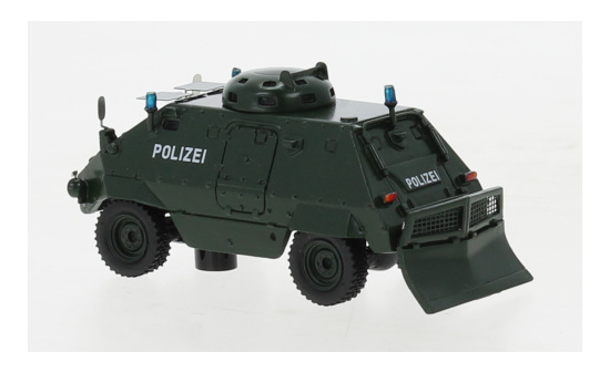 BoS-Models 87833 Thyssen UR-416 mit Räumschaufel, dunkelgrün, Polizei (D), 1975 1:87