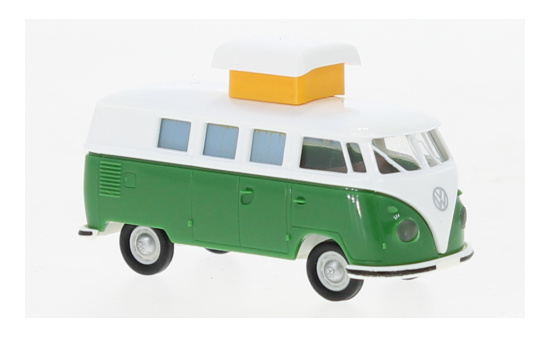 Brekina 31617 VW T1b Camper, weiss/grün, mit Hubdach, 1960 1:87