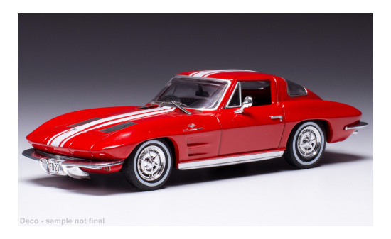 IXO CLC479N22 Chevrolet Corvette (C2) Stingray, rot/weiss, 1963 1:43