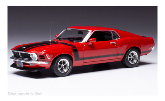 IXO CLC476N22 Ford Mustang Boss 302, rot/schwarz, 1970 1:43