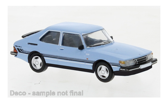 PCX87 PCX870650 Saab 900 Turbo, hellblau/Dekor, 1986 1:87