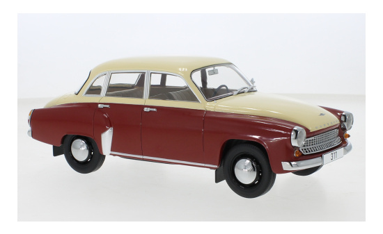 MCG 18299 Wartburg 311, dunkelrot/beige, 1959 1:18