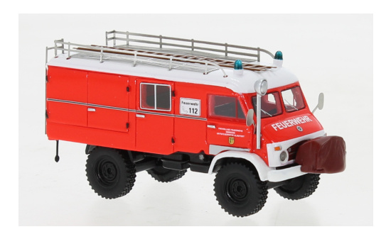 BoS-Models BOS87788 Mercedes Unimog 404 S LF8 - hellrot , weiss - Feuerwehr Sibbesse - Vorbestellung 1:87